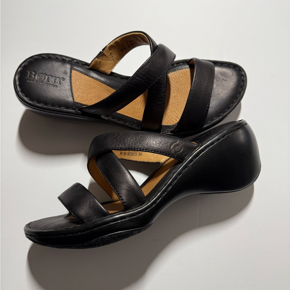 Born Sandals Black Woman’s Size 9 Orig Box - Picture 2 of 9